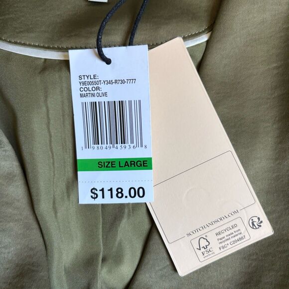 Scotch And Soda Vest Womens Size Large High Neck Martini Olive Green NEW W TAGS - Picture 4 of 10